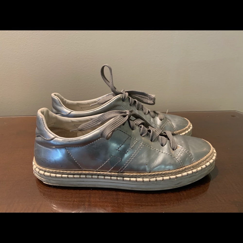 Metallic silver HOGAN sneakers